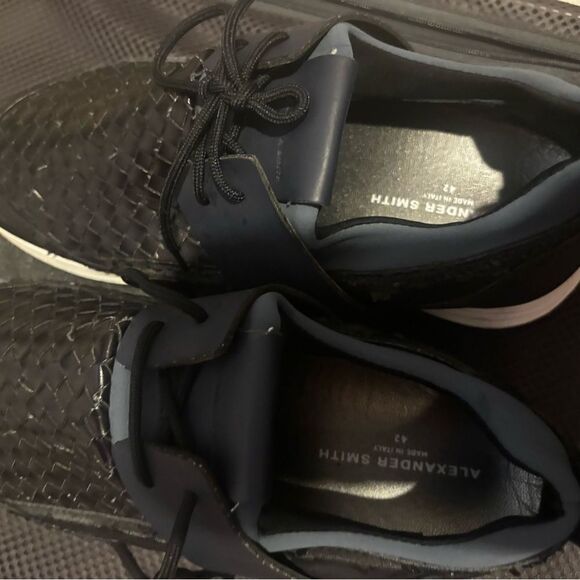 Navy blue Alexander smith sneakers rare Intrecciato Weave style shoes flats - Picture 6 of 10